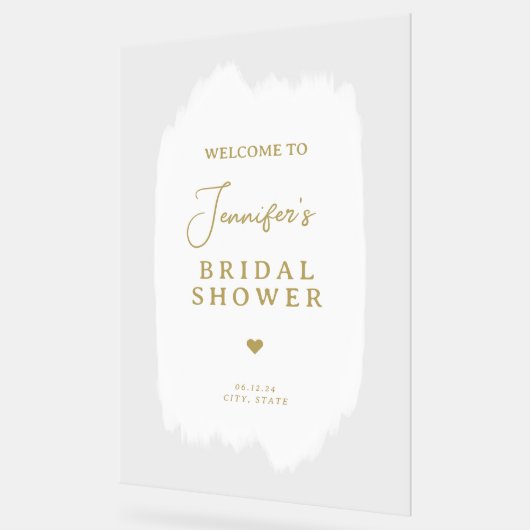 Vrijgezellenfeest Welkom Gouden Script Witte Verf Acryl Bord (Hoek)