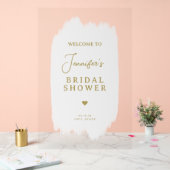 Vrijgezellenfeest Welkom Gouden Script Witte Verf Acryl Bord (Huwelijk)