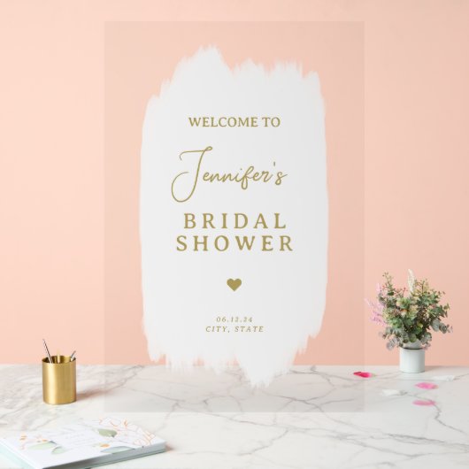 Vrijgezellenfeest Welkom Gouden Script Witte Verf Acryl Bord (Huwelijk)