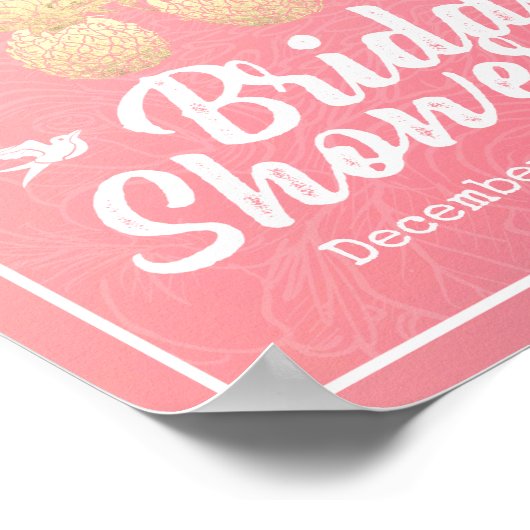 Vrijgezellenfeest Welkom Modern Gold Pineapple Cou Poster (Hoek)