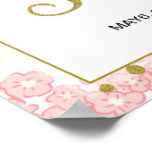 Vrijgezellenfeest Welkom | Roze en goudglitter Poster (Hoek)