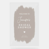 Vrijgezellenfeest Welkom Script Beige Paint Acryl Bord (Voorkant)