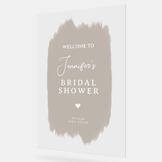 Vrijgezellenfeest Welkom Script Beige Paint Acryl Bord (Hoek)