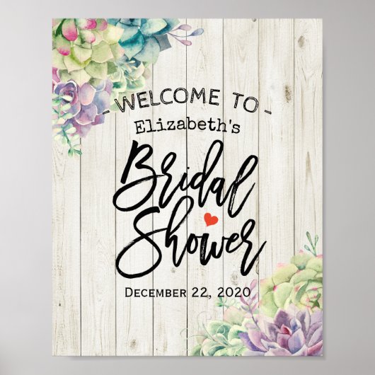 Vrijgezellenfeest Welkom Succulente Planten Rustis Poster (Voorkant)