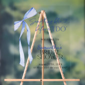 Vrijgezellenfeest Welkom Teken Blue Bow Iets Blauw Acryl Bord (Neutraal)