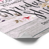 Vrijgezellenfeest Welkom Waterverf Boho Floral Woo Poster (Hoek)