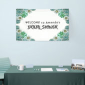 Vrijgezellenfeest welkom witte groene succulturen spandoek (Beurs)