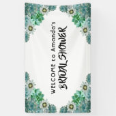 Vrijgezellenfeest welkom witte groene succulturen spandoek (Verticaal)