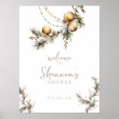 Vrijgezellenfeest welkomstbord | Holly & Ornamente Poster (Voorkant)