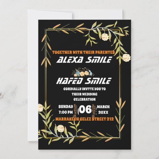 Vrijgezellenfeest Welkomstbord Sjabloon, Wildflowe Kaart (Voorkant)