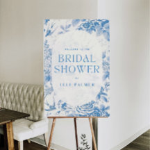 Vrijgezellenfeest Welkomstteken Blauwe Floral 