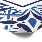 Vrijgezellenfeest welkomstteken blauwe tegels poster (Hoek)