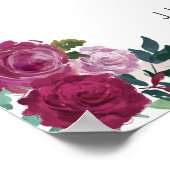 Vrijgezellenfeest-welkomstteken | Bourgogne floral Poster (Hoek)