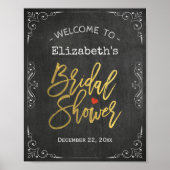 Vrijgezellenfeest Welkomstteken Gold Script-karton Poster (Voorkant)