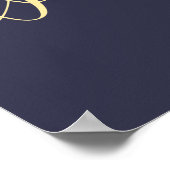 Vrijgezellenfeest-welkomstteken | Goud en blauw Poster (Hoek)