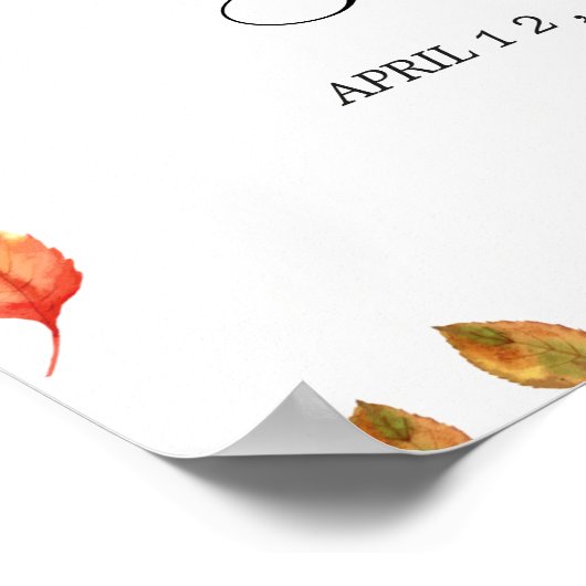 Vrijgezellenfeest welkomstteken herfstblad poster (Hoek)