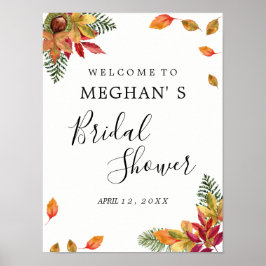 Vrijgezellenfeest welkomstteken herfstblad poster