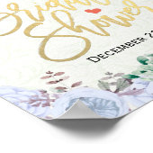 Vrijgezellenfeest Welkomstteken in Floral Gold Scr Poster (Hoek)