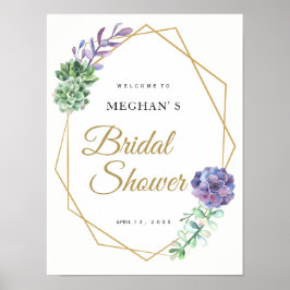 Vrijgezellenfeest welkomstteken paars succulair go poster