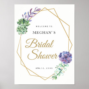 Vrijgezellenfeest welkomstteken paars succulair go poster