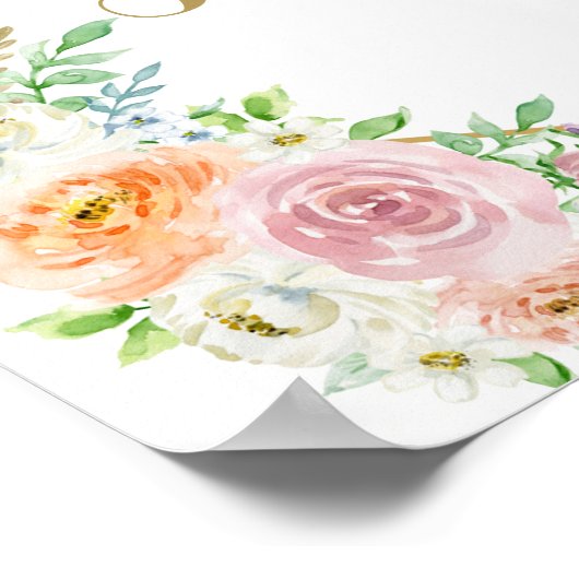 Vrijgezellenfeest-welkomstteken | pastelbloemen go poster (Hoek)