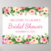 Vrijgezellenfeest Welkomstteken Roze en Groene Flo Poster (Voorkant)