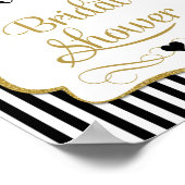 Vrijgezellenfeest Welkomstteken Zwart Gold Elegant Poster (Hoek)