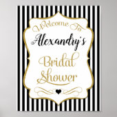 Vrijgezellenfeest Welkomstteken Zwart Gold Elegant Poster (Voorkant)