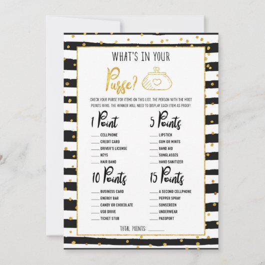 Vrijgezellenfeest Whats in uw portemonnee spel Kaart (Voorkant)