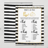 Vrijgezellenfeest Whats in uw portemonnee spel Kaart (Voorkant / Achterkant)