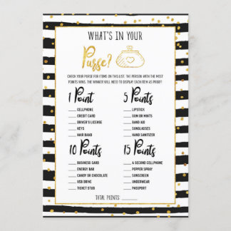 Vrijgezellenfeest Whats in uw portemonnee spel Kaart