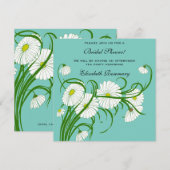  Vrijgezellenfeest, White Gerber Daisy Flowers Kaart (Voorkant / Achterkant)