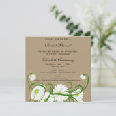  Vrijgezellenfeest, White Gerber Daisy Flowers Kaart (Staand voorkant)