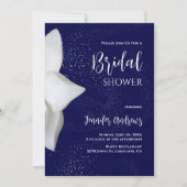 Vrijgezellenfeest White Magnolia Elegant Navy Kaart (Voorkant)