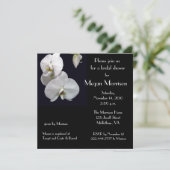 Vrijgezellenfeest White Orchid Invitation Kaart (Staand voorkant)
