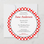 vrijgezellenfeest White Polka Dots Round Invitatio Kaart (Achterkant)