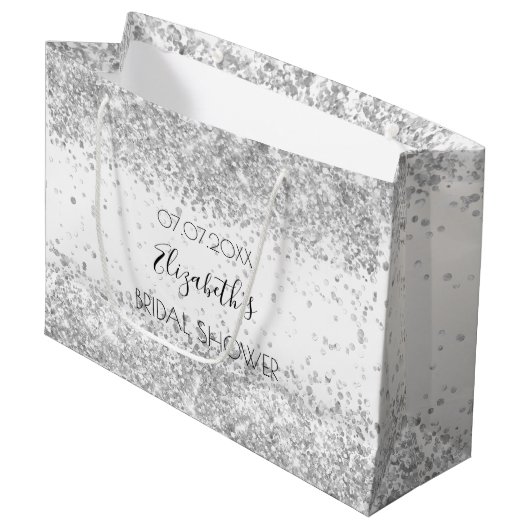 Vrijgezellenfeest White Silsparkles Groot Cadeauzakje (Voorkant Gekanteld)