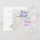 Vrijgezellenfeest White Veil Lila ventilator Kaart (Voorkant / Achterkant)