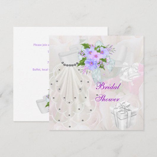 Vrijgezellenfeest White Veil Lila ventilator Kaart (Voorkant / Achterkant)