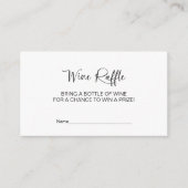 Vrijgezellenfeest Wijn Raffle Game Behuizing Kaart (Voorkant)