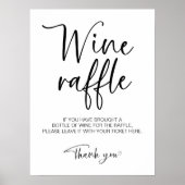 Vrijgezellenfeest Wijn Raffle Game Sign Poster (Voorkant)