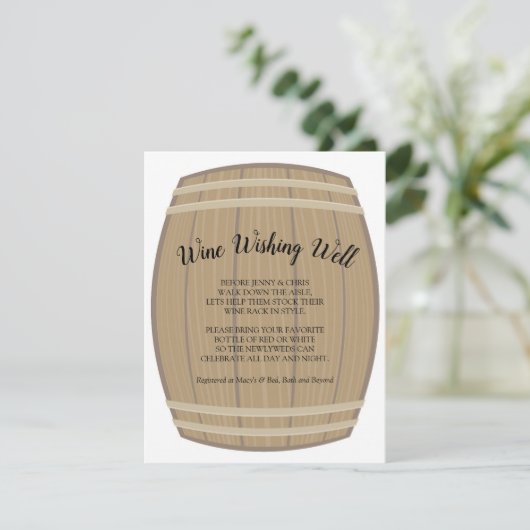 Vrijgezellenfeest Wijn Wishing Well Kaart (Staand voorkant)