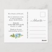 Vrijgezellenfeest Wijzig de datum Blue Hydrangeas Briefkaart (Achterkant)