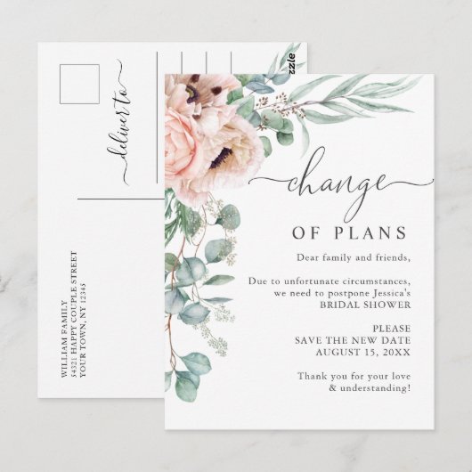 Vrijgezellenfeest Wijziging van plannen papaver Eu Briefkaart (Voorkant / Achterkant)