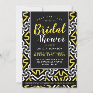 Vrijgezellenfeest - Wild Geometric Glam Gold en Bl Kaart