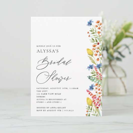 Vrijgezellenfeest Wilde bloem Kaart (Staand voorkant)