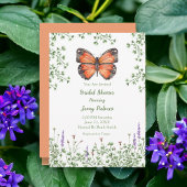 Vrijgezellenfeest Wilde bloem Oranje Boterfly Gree Kaart