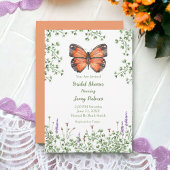 Vrijgezellenfeest Wilde bloem Oranje Boterfly Gree Kaart