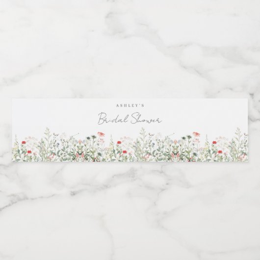 Vrijgezellenfeest Wilde bloem Waterfles Etiket (Enkel label)