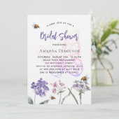 Vrijgezellenfeest wilde bloemen schenden vlinderlu kaart (Staand voorkant)